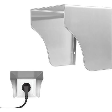 Protection Contre la Pluie en Acier Inoxydable, étanche Couvercle de Prise Boîtier de Protection des Interrupteurs Protection de Prise Murale pour Salle de Bain Maison Extérieur (1/5)