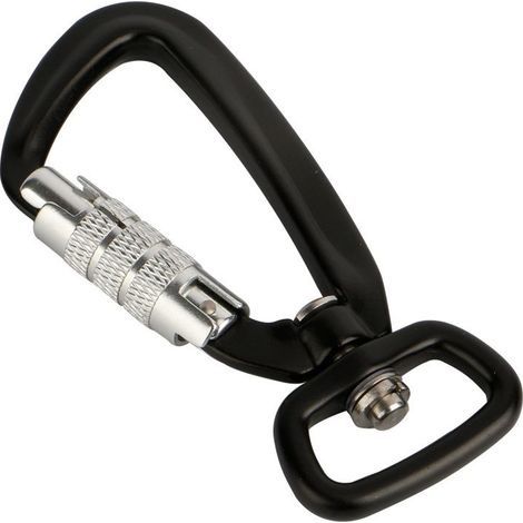 Mousquetons d'alpinisme Crochet D-Ring 360° Swivel Spinner Rope Swivel Mousqueton Clip pour extérieur, Camping, randonnée, hamac