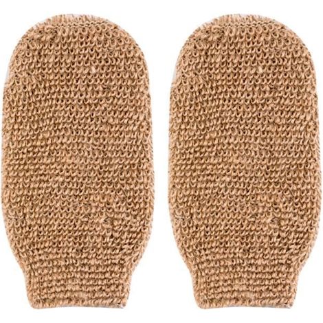 Gants de bain - Haute Qualité - Beige - Exfoliants - Réutilisables - Pour Salle de Bain (1/4)