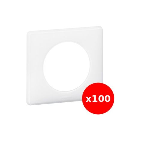 LEGRAND - Cu00e9liane - LOT de 100 Plaques de finition 1 poste Yesterday - Blanc - Ru00e9f : 066631X100 (1/2)
