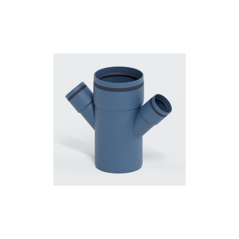 PoloPlast POLO KAL XS Doppelabzweig DN 110/50/50, 45 Grad, Horizontal