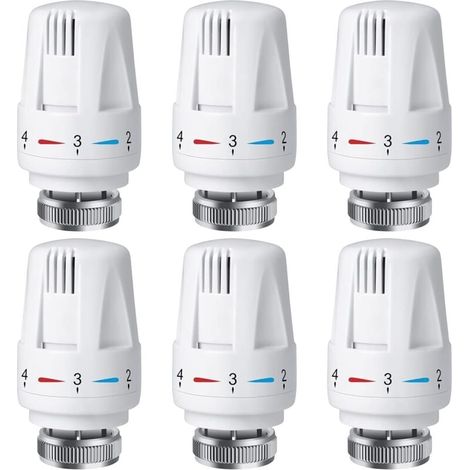 Set mit 6 Thermostatventilen für Heizkörper, Ersatzkopf für intelligente Thermostatventile: M30 x 1,5, Heizungsthermostat, Heizkörperthermostat, XXW-Kopf (1/4)