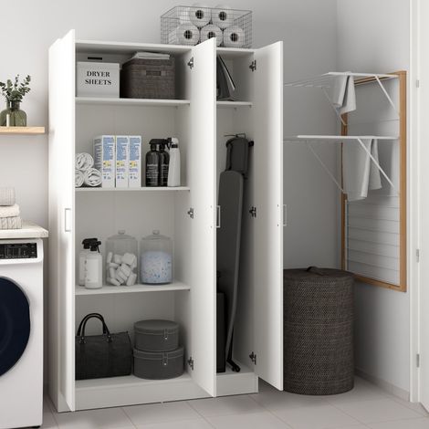 Armadio Multiuso Grande - 4 Ripiani 6 Vani, Bianco, -, 103.8x180h cm Tarapoto (1/4)