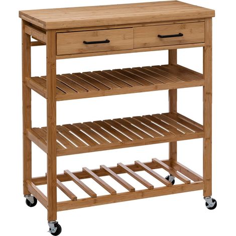 Credenza in bambù linha, grande, 2 cassetti - 5five