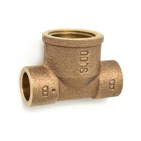 TEE EN BRONZE F. À SOUDER Dimensions : 1/2 x 14