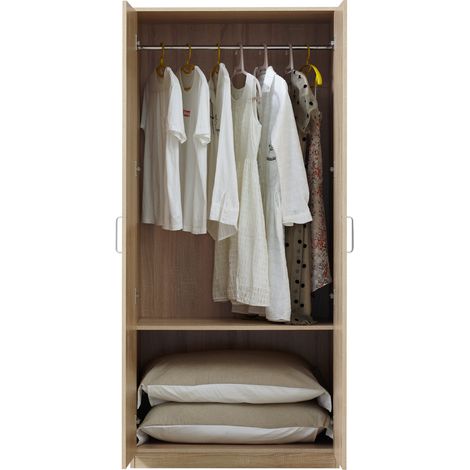 Armadio Guardaroba Bodolz 176 x 80 x 52 cm Effetto Rovere Sonoma [en.casa] (1/5)