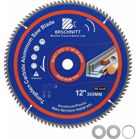 Lame de scie TCG en métal de 30,5 cm avec 100 dents pour aluminium, plastiques et métaux non ferreux avec mandrin de 2,54 cm (1/5)