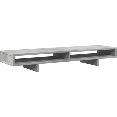 Mesa de escritorio con soporte para monitor mueble de 100 x 27 x 15 cm madera de ingeniería color gris 020044843