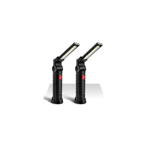 2PCSLampe de Travail COB Baladeuse LED 800LM Ultra Lumineuse, USB Rechargeable Inspection Lampe Portable avec Base Magnique, 5 Modes Lumière 6000K Lanterne pour Auto Garage Atelier Bricolage (1/5)