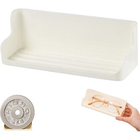 Porte-lunettes de soleil mural - Support mural pour lunettes de soleil - Blanc - Porte-lunettes multifonctionnel - Boîte de rangement pour lunettes - Boîte de rangement murale pour lunettes - Boîte de (1/5)