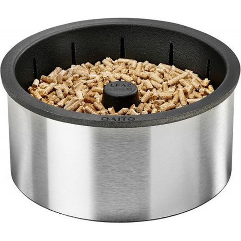 Quemador de pellets Q10 para insertar y recibir leños de 30 a 45 cm.