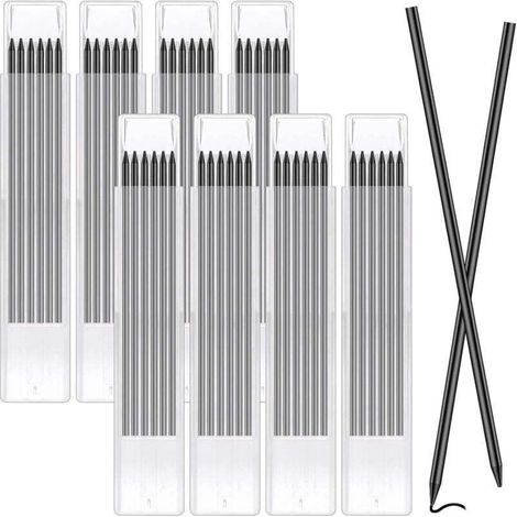 48Pcs Mine Crayon Chantier,2.8mm,Recharges pour Crayons de Charpentier Solides Remplacement,Recharges de Mines de Crayon Imperméables à L'eau pour Le Travail du Bois Construction (1/5)