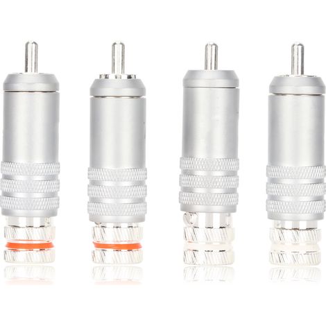 4 pièces connecteurs RCA à souder argentés HIFI pour câble signal et coaxial, accepte fil jusqu'à 9 mm de diamètre (1/5)