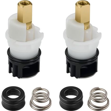 RP25513 Lot de 2 tiges de robinet de rechange pour kit de réparation de robinet Delta à deux poignées avec cartouche RP24096 RP4993 siège et ressort RP24097 Arrêt de rotation 1/4 (1/4)