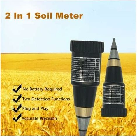 Testeur professionnel de pH-mètre de sol, hygromètre de pH et d'humidité du sol, testeur de sol PH Instrument hygromètre moniteur d'humidité pour vignobles, vergers, production sur le terrain, pelouse (1/4)