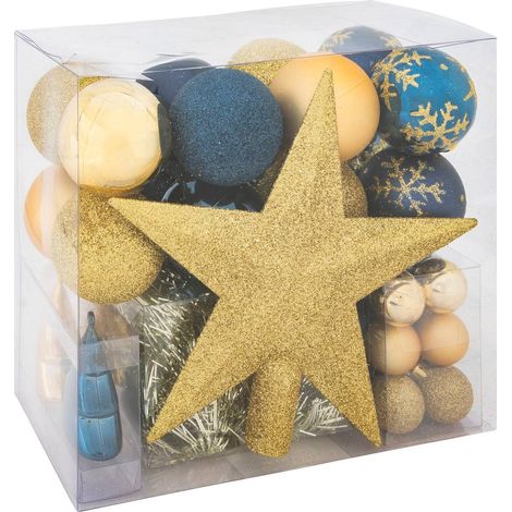 Weihnachtsschmuck, verschiedene Farben, 44-teiliges Set