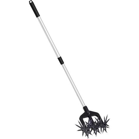 Motoculteur de jardin - Motoculteur à rouleau - Préparation du sol - Système de roue en étoile breveté - Largeur de travail : 25 cm - Noir (1/5)