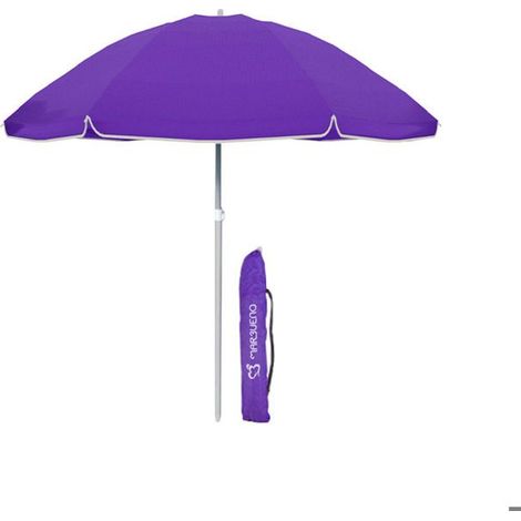 Ombrellone da spiaggia - MARBUENO - ESTATE 10096M - 220 cm - Viola - Struttura in acciaio