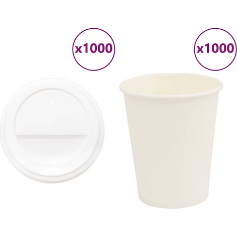 Pappbecher mit Deckeln 1000 Stk. 8oz 200ml