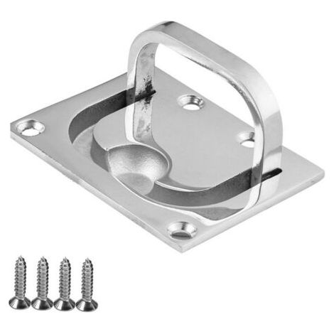 royaluxe-Poignée de levage pour panneau — Poignée de pont encastrable en acier inoxydable de qualité marine, poignée carrée rabattable, finition poli miroir (vis incluses), 57 × 76MM