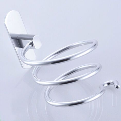 Support mural pour sèche-cheveux pour hôtel, salle de bain, toilettes, 1 pc.（argent）