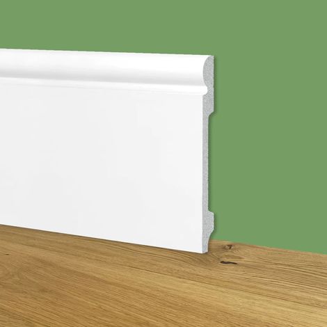 Battiscopa Zoccolino BIANCO mod. OLANDESE 120x16mm in POLIMERI - Polistrutturato (prezzo al metro)