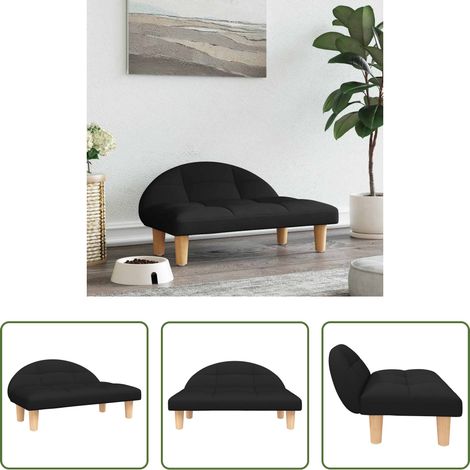 vidaXL Cama para perros de tela negra 70x52x30 cm (1/5)