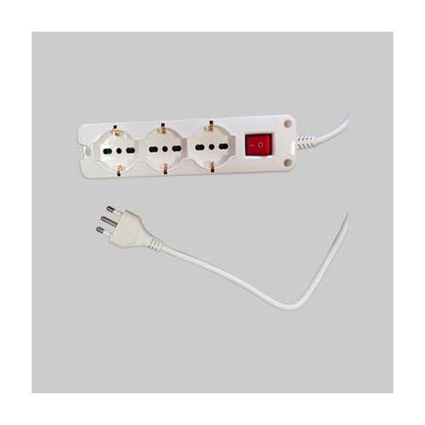 MULTIPRESA COMPATTA CON INTERRUTTORE IDEAL STAR 6 vie (2+4) - IDEAL STAR