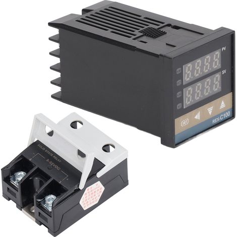 Thermostat PID avec relais et thermocouple, plage de température de 0 à 400 °C, 100 à 240 V, 40 A (1/5)
