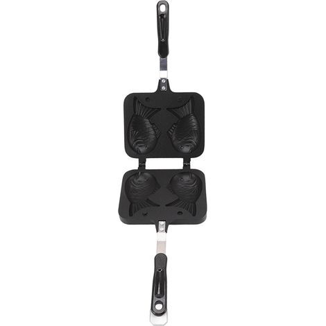 Poêle Taiyaki, Antiadhésive Taiyaki Maker Poisson Forme Gaufre Gâteau Pan Pancake Double Pan pour Cuisinière à Gaz, 7,1 X 5,5 Pouces (1/5)