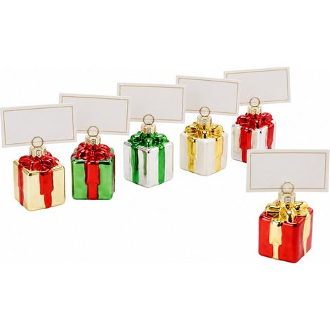 Ad Trend Segnaposto Natalizio in Vetro Pacco Regalo 4x4xH5 cm – 1 Pezzo Assortito (1/2)