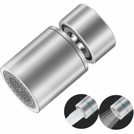 FM22 Wasserhahn-Luftsprudler, Wassersparer für Wasserhähne mit zwei Wasserflussmodi, Küchenwasserhahn-Luftsprudler mit 360°-Drehung, -- (1/5)