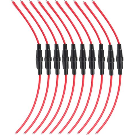 Lot de 10 porte-fusibles de type vis en ligne 5 x 20 mm 16 AWG (1/5)