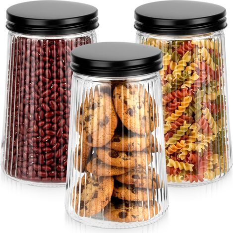 Glasbehälter für lose Produkte mit Deckel 1 l 3 Stück.