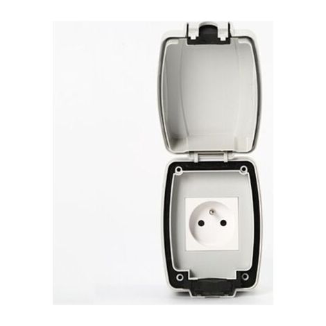 IP66 Waterproof Outdoor Socket, Dustproof Wall Socket, Garden Wall Electrical Sockets for Indoors and Outdoors (Single Socket), (1/4)