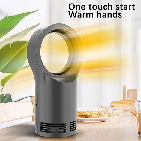 Radiateur soufflant, Radiateur soufflant salle de bain avec 1niveaux de puissance, y compris sécurité anti-renversement & protection contre la surchauffe, pour des pièces jusqu'à 20m², Noir (1/5)