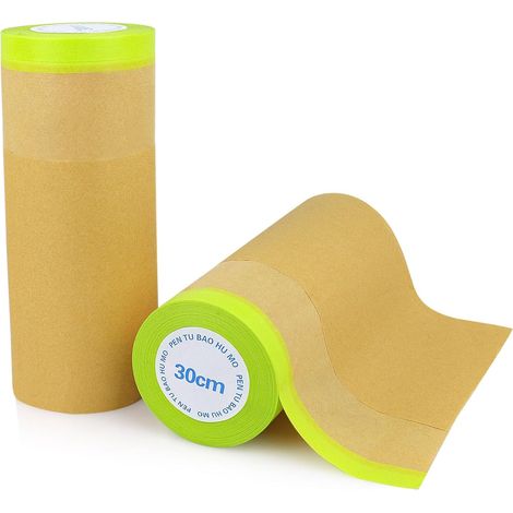Masking Paper for Car Painting, Home Decoration, Furniture Protection, Automotive Adhesive Tape, Paint Accessory (2 Rolls, 30 cm x 15 m) (1/5)