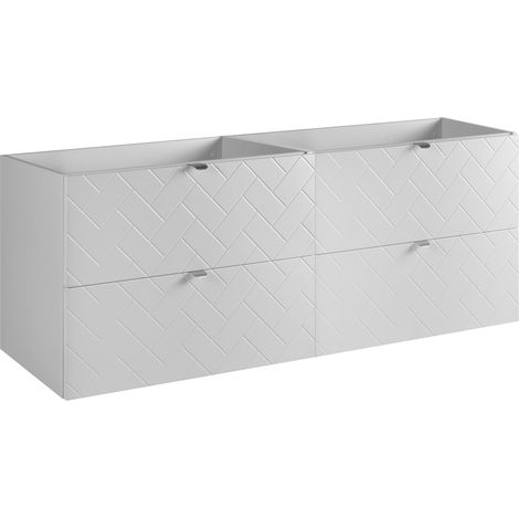 Meuble de salle de bain, Noir Mat, 80 × 57 × 46 cm, poignées argentées (1/4)