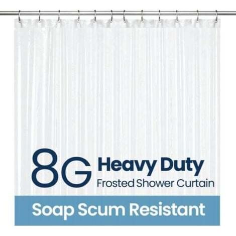 Tenda da doccia, tenda da doccia in PEVA 8G per vasca da bagno e bagno, antimuffa con 12 ganci per tenda da doccia, opaca, 180 cm x 180 cm