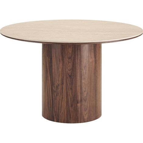 Minamata Ø120cm, plateau de table en céramique travertin, décor noyer. (1/5)