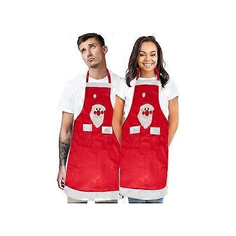 Lustige Weihnachtsschürze, 2er-Pack, 71,5 x 57 cm, Weihnachtsschürze für Damen und Herren, verstellbare Küchenschürze, Kochschürze, süßes Weihnachtsgeschenk für Bäcker