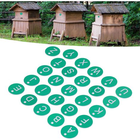 [Bienenstock-Etiketten] 26 nummerierte ABS-Etiketten, 3,5 cm Durchmesser mit Loch zur Kennzeichnung und Verwaltung von Bienenstöcken (1/5)