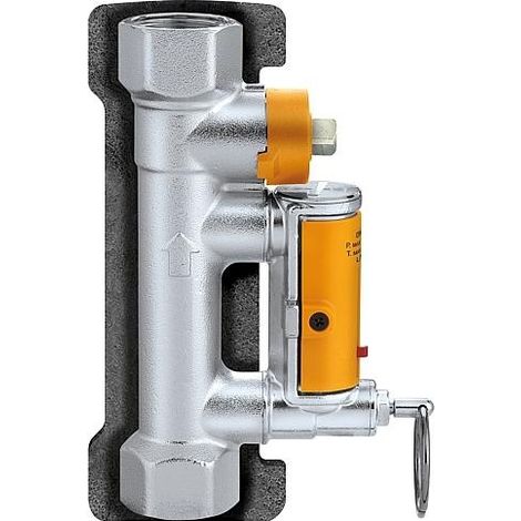 Débitmètre laiton nickelé, Double femelle 20/27 débit 7-28 l/min