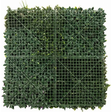 Rouleau de 1 x 1 m de haie artificielle brise-vue pour jardin ou balcon extérieur, en lierre artificiel. (1/5)