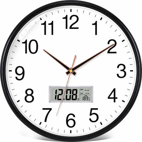 Horloge murale moderne analogique à aiguilles mouvement BAKEDA simple face à piles 1 kg – Livraison gratuite (1/5)