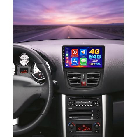 4+64G Android 15 Autoradio pour 207 2006-2015, écran 9" Incell Radio avec Wireless CarPlay Android Auto Bluetooth Navi GPS WiFi EQ USB et caméra de recul (1/5)