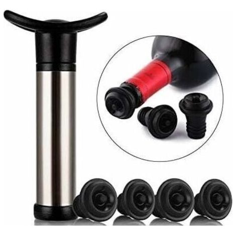 Pompe à vin sous vide en acier inoxydable avec 4 bouchons (1/5)