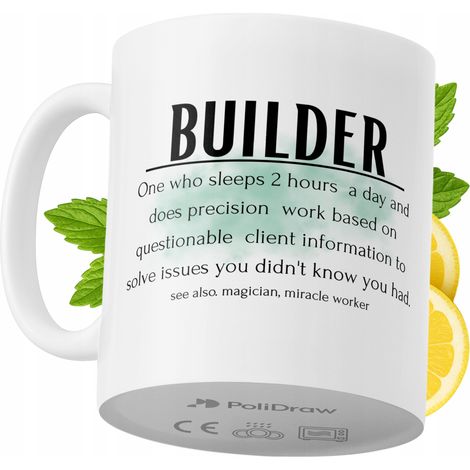 Lustige Kaffeetasse mit witzigem Textdesign für Bauarbeiter – ideal für Geburtstage, Namenstage und Feiertage. Hochwertige Tasse für besondere Anlässe im Büro oder Homeoffice. Farbe: Weiß, 330 ml.