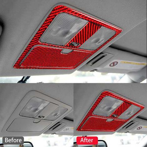 3 Carbonfaser-Interieur-Zieraufkleber für Dachleseleuchtenrahmen, passend für Nissan 350Z Fahrzeuge der Baujahre 2006-2009. (1/4)