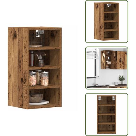 Armoire suspendue vieux bois 30x29,5x60 cm bois d'ingénierie - Armoire Suspendue - Armoires Suspendues - Armoire De Cuisine - Armoire De Rangement (1/5)
